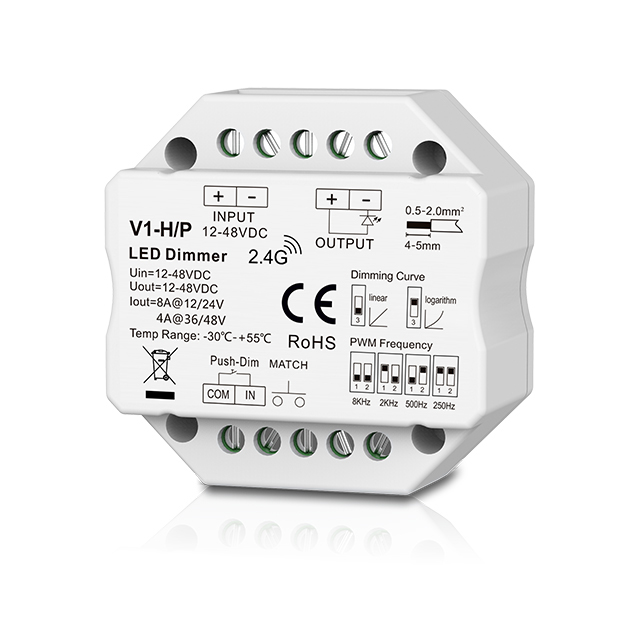 1CH*6A/8A 12-48VDC PWM Dimmable RF CV controller V1-H/P 1CH*6A/8A 12-48VDC PWM Dimmable RF CV controller V1-H/P